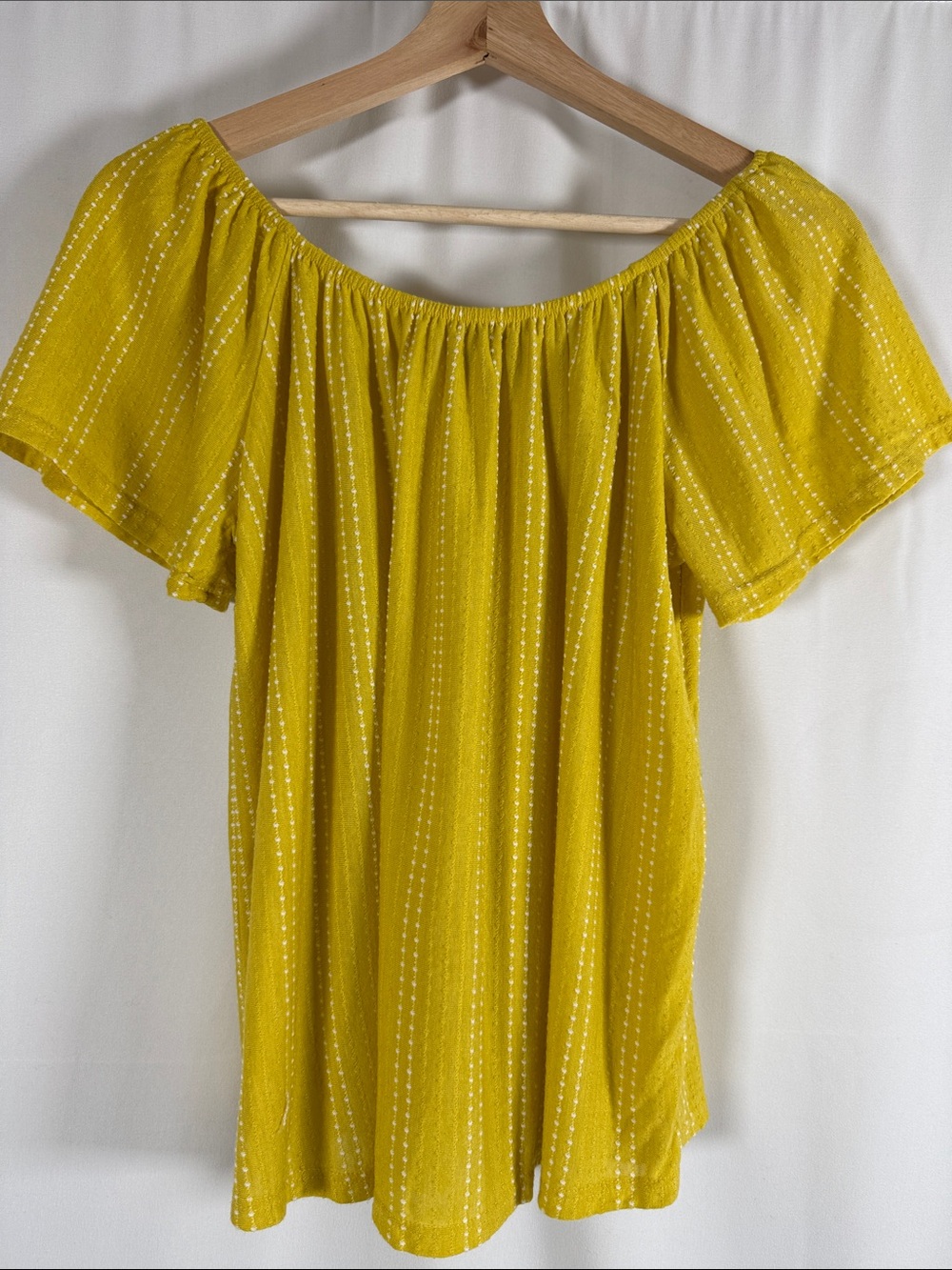 W5 Mustard Yellow Peasant-Style Shirt